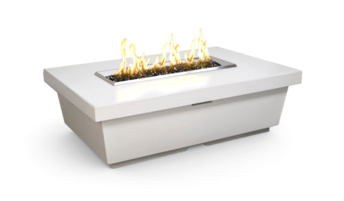 American Fyre Designs 52" Contempo Rectangle Gas Firetable Fire Pit Table American Fyre Designs White Aspen Propane Gas Manual Ignition System