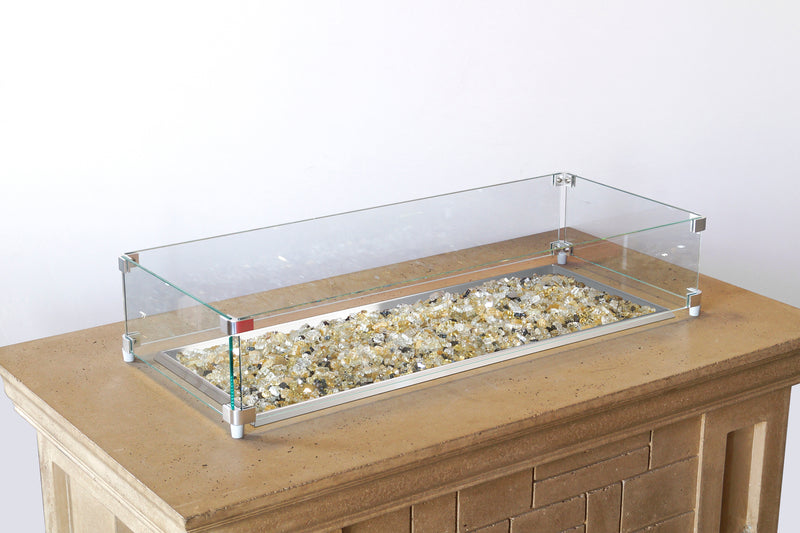 American Fyre Designs 35" Glass Windguard for Cosmopolitan & Contempo Fire Tables Wind Guards American Fyre Designs   