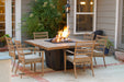 American Fyre Designs 60" Reclaimed Wood Cosmopolitan Square Dining Gas Firetable Fire Pit Table American Fyre Designs   