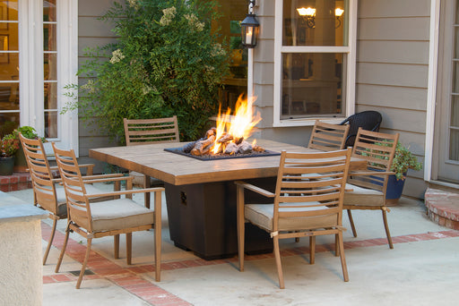 American Fyre Designs 60" Cosmopolitan Square Dining Gas Firetable Fire Pit Table American Fyre Designs   
