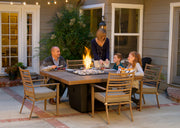 American Fyre Designs 60" Reclaimed Wood Cosmopolitan Square Dining Gas Firetable Fire Pit Table American Fyre Designs   