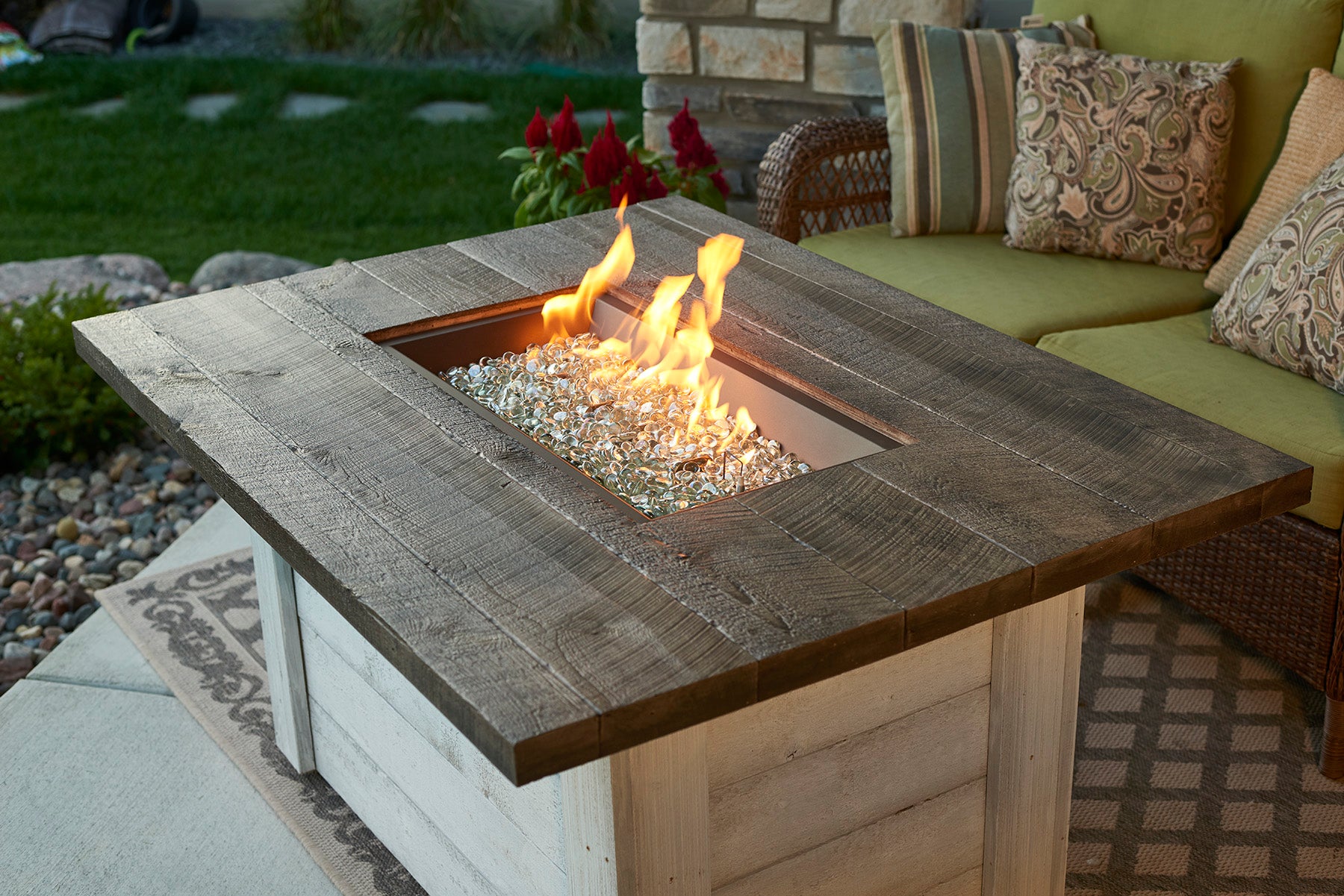 The Outdoor GreatRoom Company 48" Alcott Rectangular Gas Fire Pit Table (ALC-1224) Fire Pit Table The Outdoor GreatRoom Company   