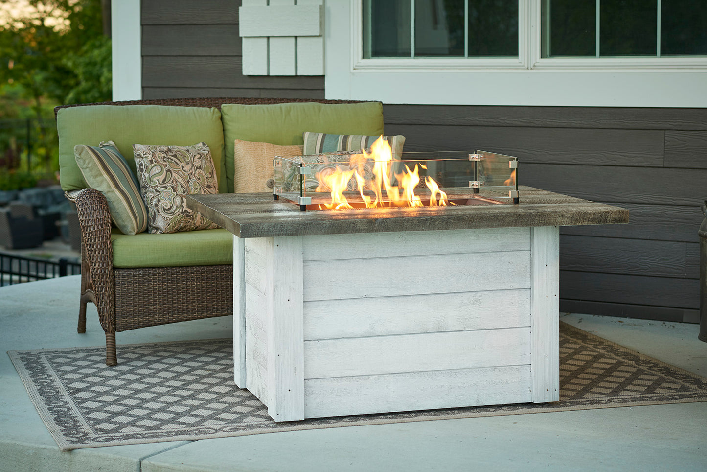 The Outdoor GreatRoom Company 48" Alcott Rectangular Gas Fire Pit Table (ALC-1224) Fire Pit Table The Outdoor GreatRoom Company   