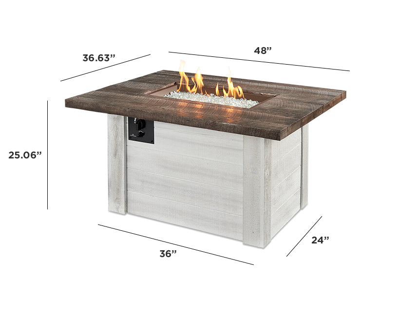 The Outdoor GreatRoom Company 48" Alcott Rectangular Gas Fire Pit Table (ALC-1224) Fire Pit Table The Outdoor GreatRoom Company   