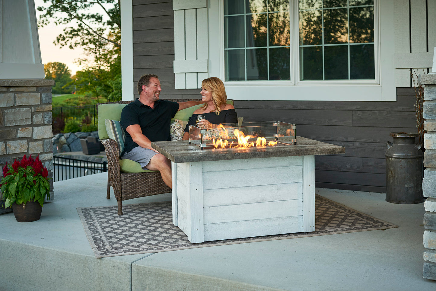 The Outdoor GreatRoom Company 48" Alcott Rectangular Gas Fire Pit Table (ALC-1224) Fire Pit Table The Outdoor GreatRoom Company   