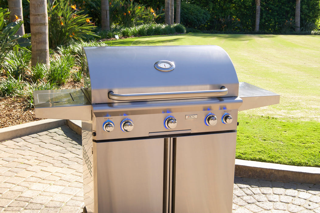 AOG T-Series Cart-Mount Gas Grill - 36" with Built In Side Burner Free Standing Gas Grill American Outdoor Grill (AOG)   