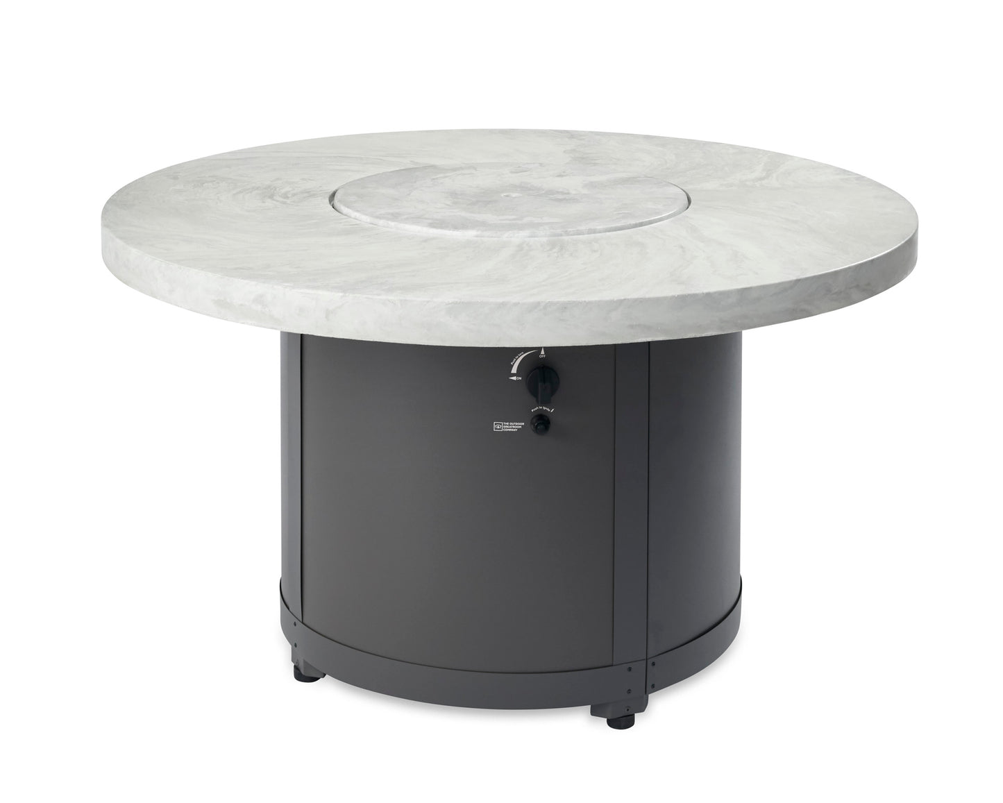 The Outdoor GreatRoom Company 48" White Onyx Beacon Round Gas Fire Pit Table (BC-20-WO) Fire Pit Table The Outdoor GreatRoom Company   