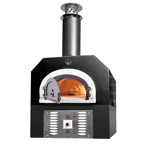 Chicago Brick Oven Hybrid Gas & Wood-Fired CBO-750 Countertop Pizza Oven with Skirt Pizza Oven Chicago Brick Oven (CBO) Solar Black Propane Commercial