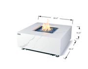 Elementi Plus Bianco Marble Porcelain Gas Fire Table 40" Fire Pit Table Elementi   