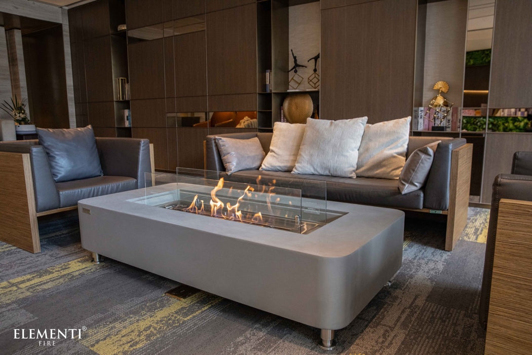 Elementi Sydney Concrete Ethanol Gas Fire Table 62" for Indoor or Outdoor Use - Multiple Colors Available Fire Pit Table Elementi   