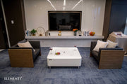 Elementi Perth Concrete Ethanol Gas Fire Table 40" for Indoor or Outdoor Use - Multiple Colors Available Fire Pit Table Elementi Cream White  