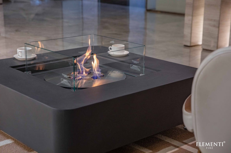 Elementi Perth Concrete Ethanol Gas Fire Table 40" for Indoor or Outdoor Use - Multiple Colors Available Fire Pit Table Elementi   