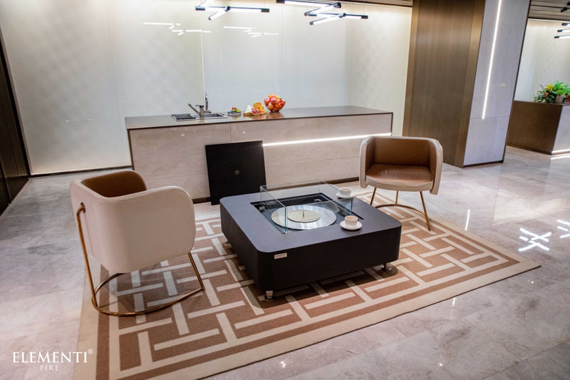 Elementi Perth Concrete Ethanol Gas Fire Table 40" for Indoor or Outdoor Use - Multiple Colors Available Fire Pit Table Elementi   