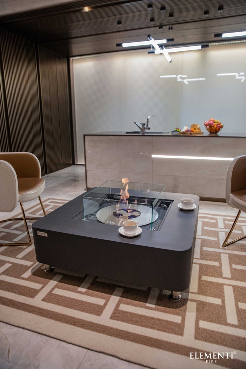 Elementi Perth Concrete Ethanol Gas Fire Table 40" for Indoor or Outdoor Use - Multiple Colors Available Fire Pit Table Elementi   