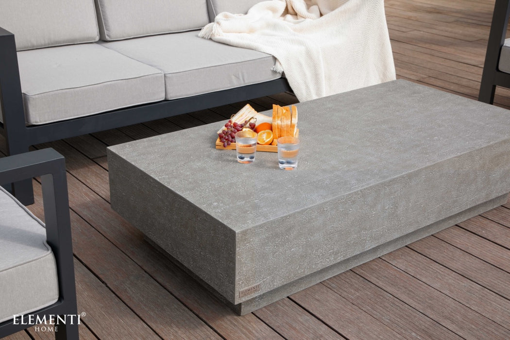 Elementi Home Tevere GFRC Concrete Coffee Table, Multiple Sizes & Colors Side Table Elementi Rectangular Space Grey 