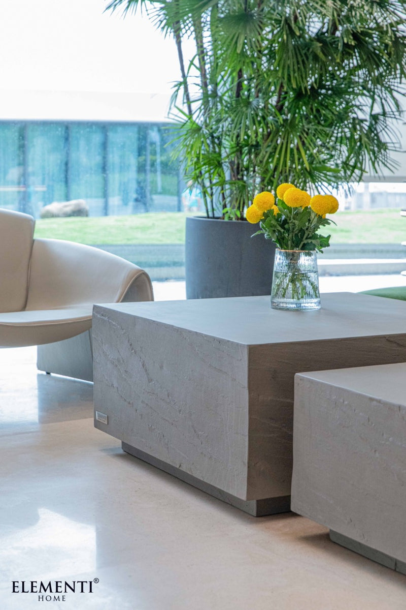 Elementi Home Colorado Concrete Coffee Table, Multiple Shapes & Colors Coffee Table Elementi   