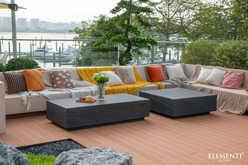 Elementi Home Colorado Concrete Coffee Table, Multiple Shapes & Colors Coffee Table Elementi   