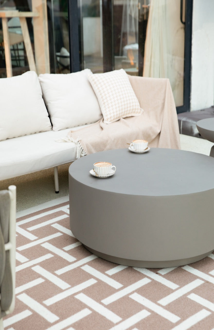 Elementi Home Rome Concrete Round Coffee Table, Multiple Colors & Sizes Coffee Table Elementi   