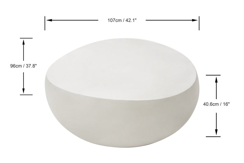 Elementi Home Ikaria Concrete Round Coffee Table Coffee Table Elementi   