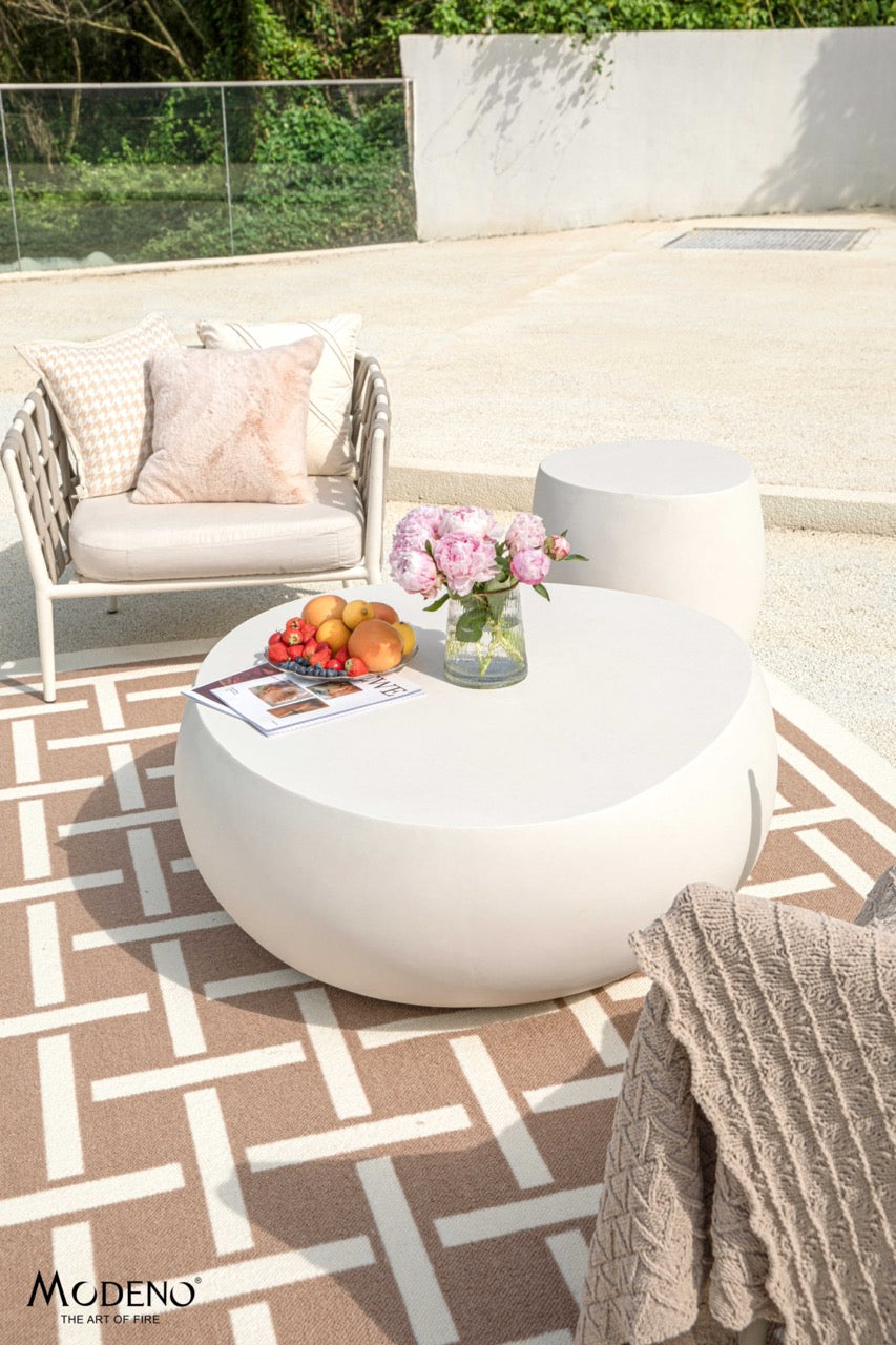 Elementi Home Ikaria Concrete Round Coffee Table Coffee Table Elementi   