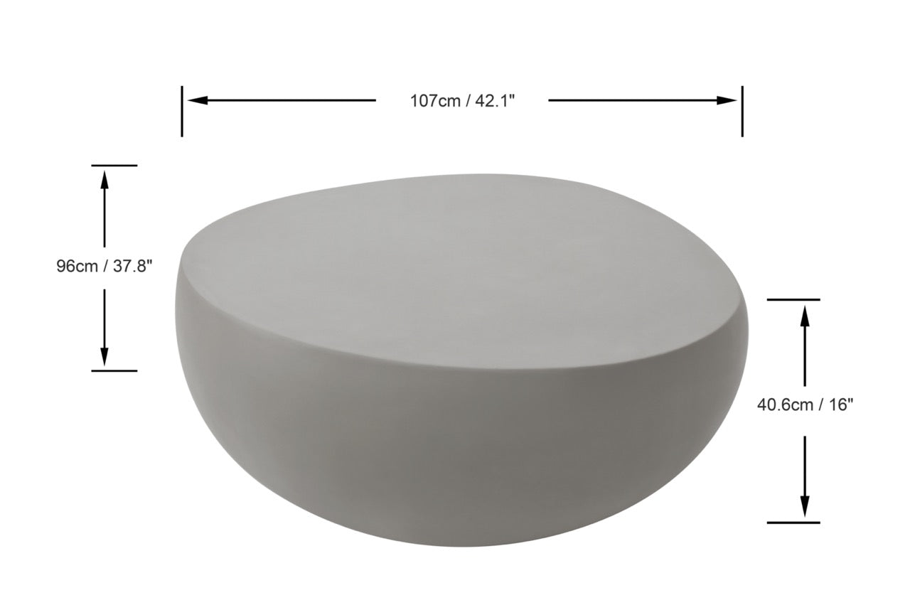 Elementi Home Ikaria Concrete Round Coffee Table Coffee Table Elementi   