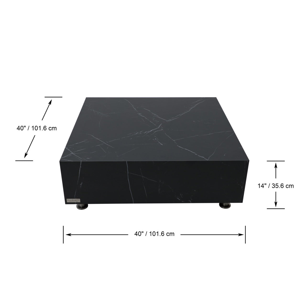 Elementi Home Sofia Marble Porcelain Coffee Table Coffee Table Elementi   