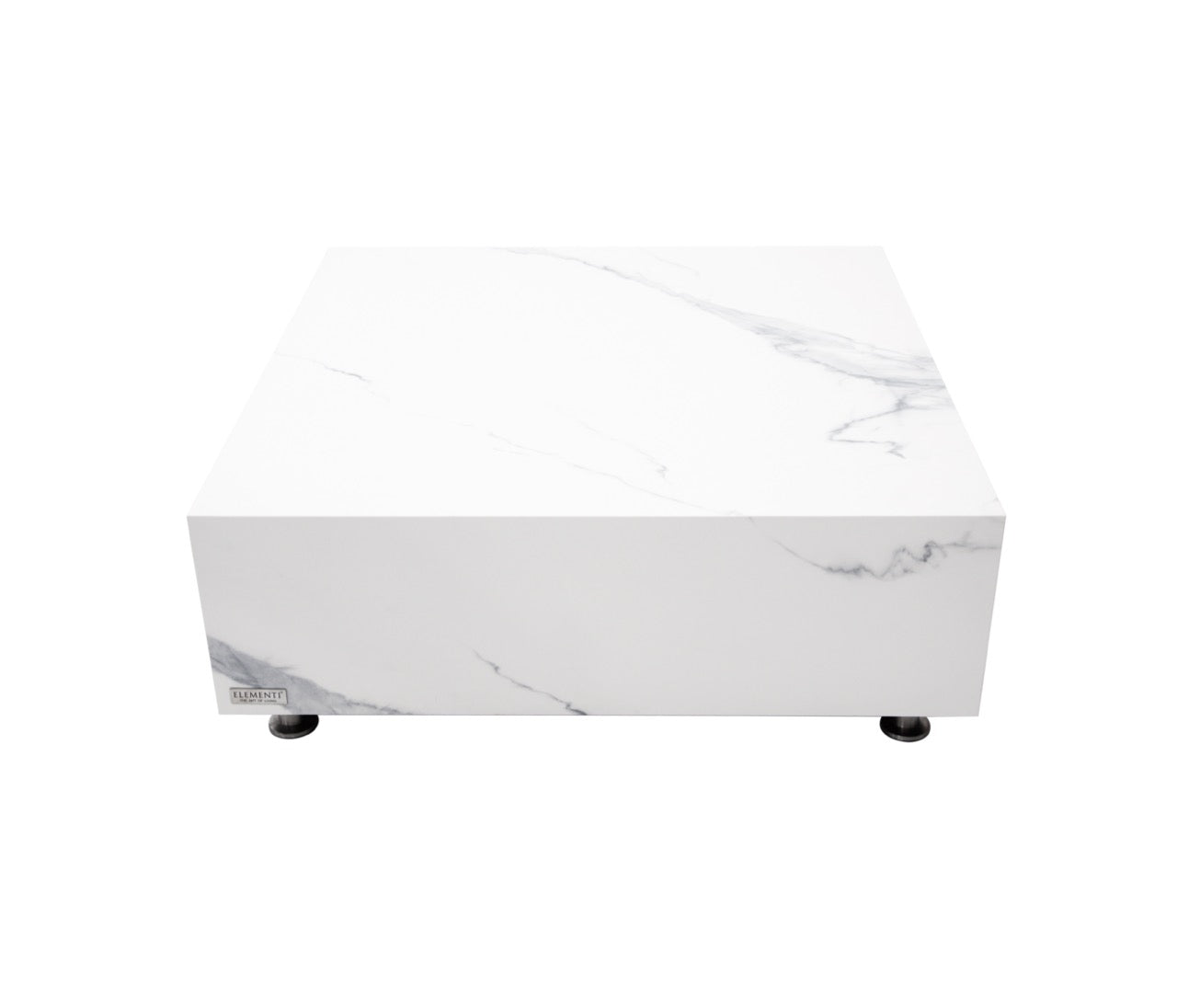 Elementi Home Bianco Marble Porcelain Coffee Table Coffee Table Elementi Medium Square  