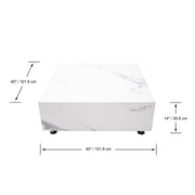 Elementi Home Bianco Marble Porcelain Coffee Table Coffee Table Elementi   