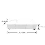 Elementi Home Bianco Marble Porcelain Coffee Table Coffee Table Elementi   