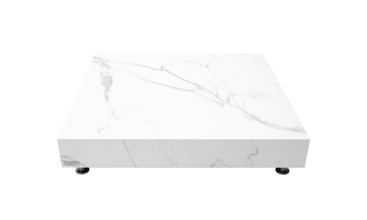 Elementi Home Bianco Marble Porcelain Coffee Table Coffee Table Elementi Large Square  