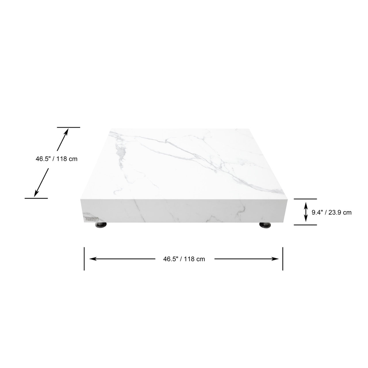 Elementi Home Bianco Marble Porcelain Coffee Table Coffee Table Elementi   