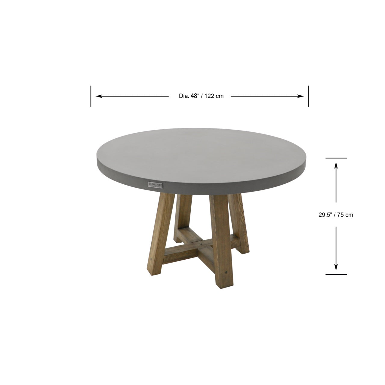 Elementi Home Verona GFRC Concrete Round Dining Table Dining Table Elementi   