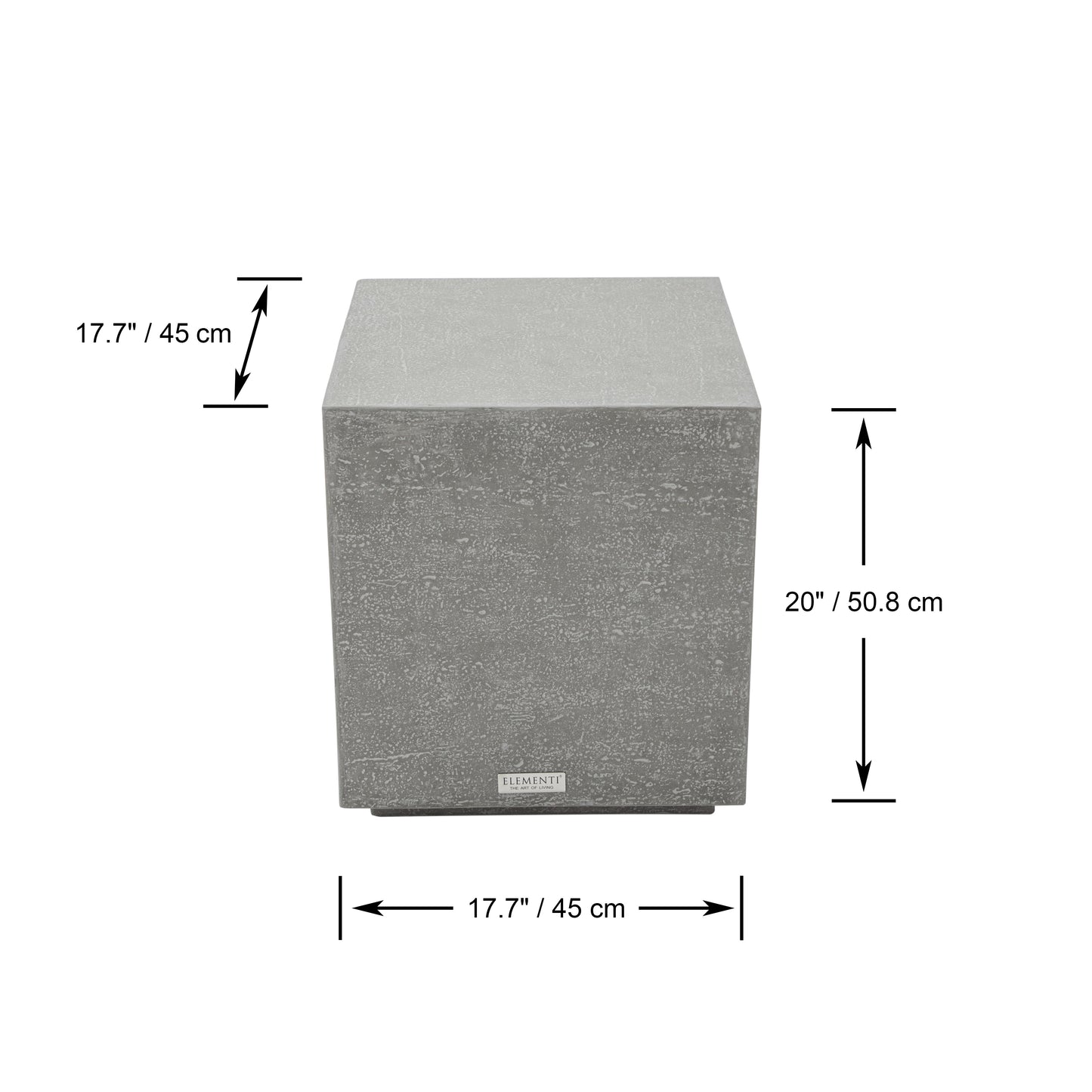 Elementi Home Tevere GFRC Concrete Square Side Table Side Table Elementi   