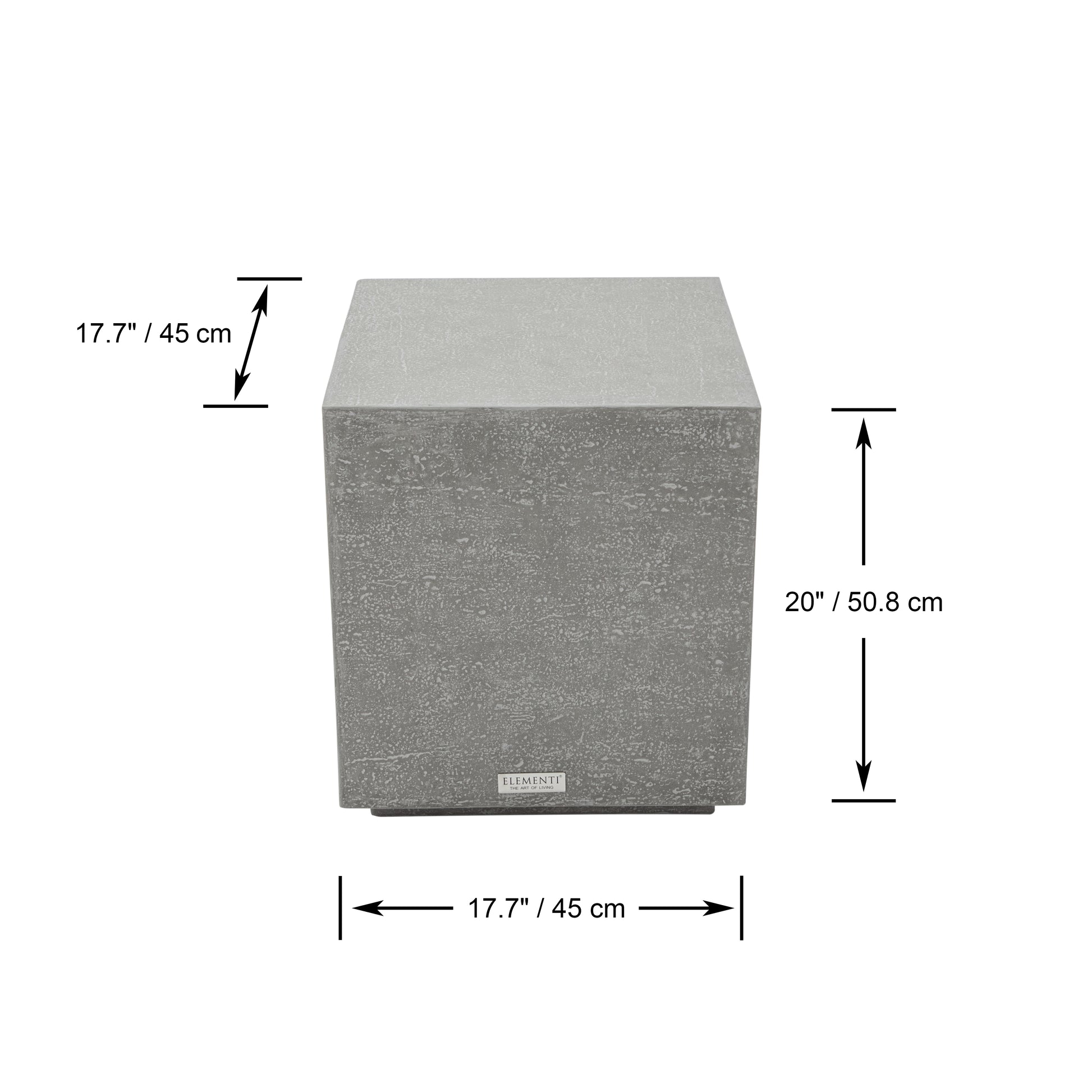 Elementi Home Tevere GFRC Concrete Square Side Table Side Table Elementi   