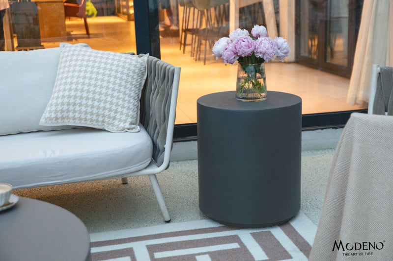 Elementi Home Rome GFRC Concrete Round Side Table Side Table Elementi Slate Black  