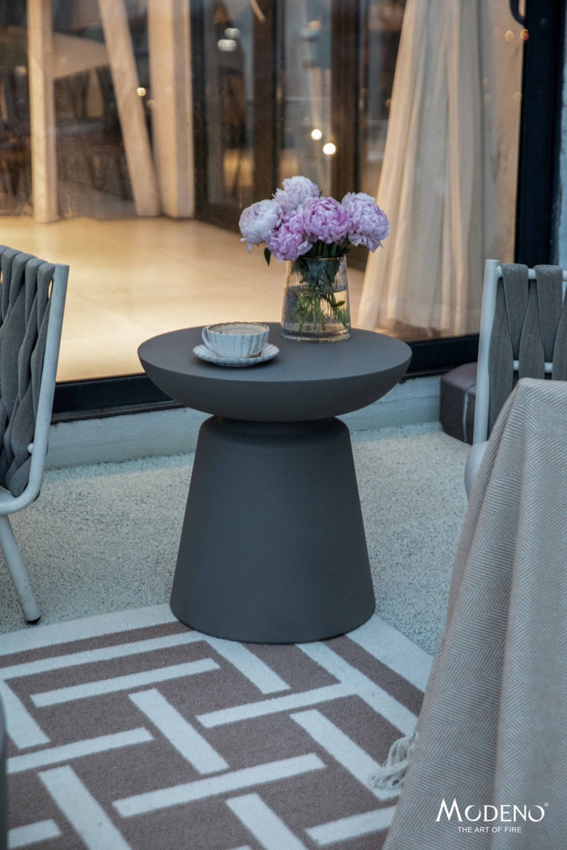 Elementi Home Kylix Round Side Table Side Table Elementi Slate Black  