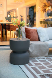 Elementi Home Chronos Round Side Table Side Table Elementi Slate Black  