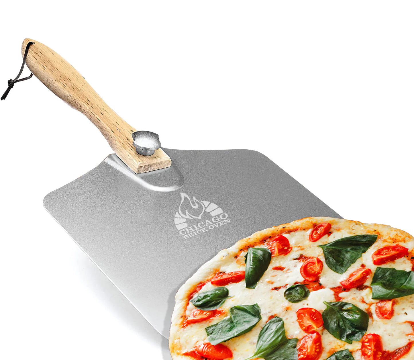 Chicago Brick Oven Aluminum Pizza Peel 12" x 14" With Foldable Wooden Handle - 25" Long Pizza Peel Chicago Brick Oven (CBO)   