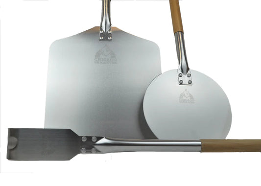 Chicago Brick Oven Aluminum Pizza Peel - With Leather Strap & Detachable Wood Handle Pizza Peel Chicago Brick Oven (CBO)   