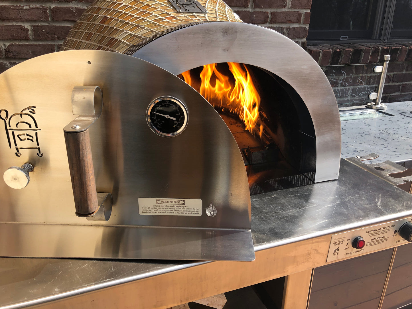 HPC Fire, Forno Series Dual Fuel Gas/Propane Wood Fired Outdoor Pizza Oven, Electronic Ignition System, 6 color options, Includes Steel Pizza Oven Stand on Wheels Pizza Oven HPC Fire   