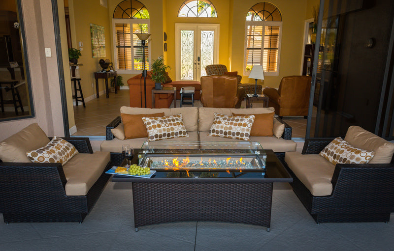 The Outdoor GreatRoom Company 60" Balsam Montego Linear Gas Fire Pit Table (MG-1242-BLSM-K) Fire Pit Table The Outdoor GreatRoom Company   