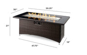 The Outdoor GreatRoom Company 60" Balsam Montego Linear Gas Fire Pit Table (MG-1242-BLSM-K) Fire Pit Table The Outdoor GreatRoom Company   