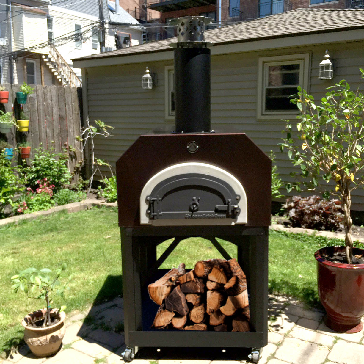 Chicago Brick Oven CBO-750 Hybrid Gas & Wood-Fired Pizza Oven On Stand Pizza Oven Chicago Brick Oven (CBO)   