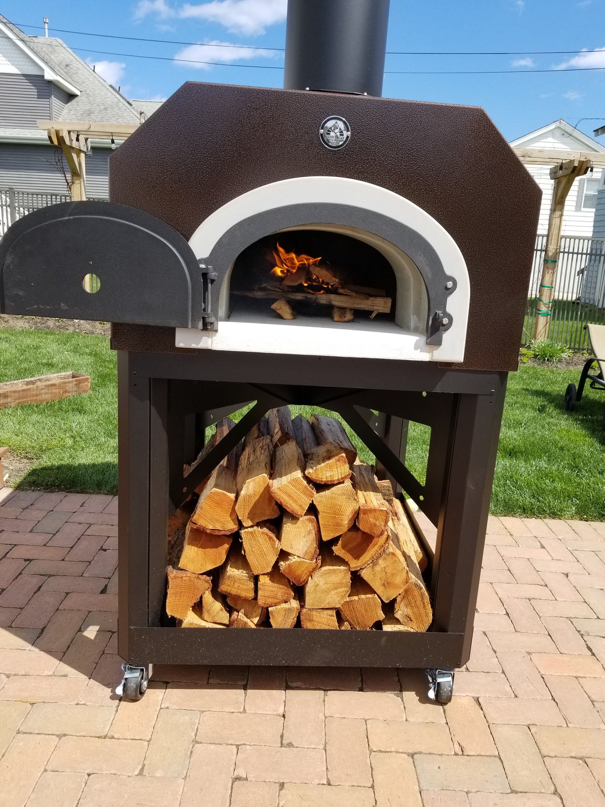 Chicago Brick Oven CBO-750 Hybrid Gas & Wood-Fired Pizza Oven On Stand Pizza Oven Chicago Brick Oven (CBO)   