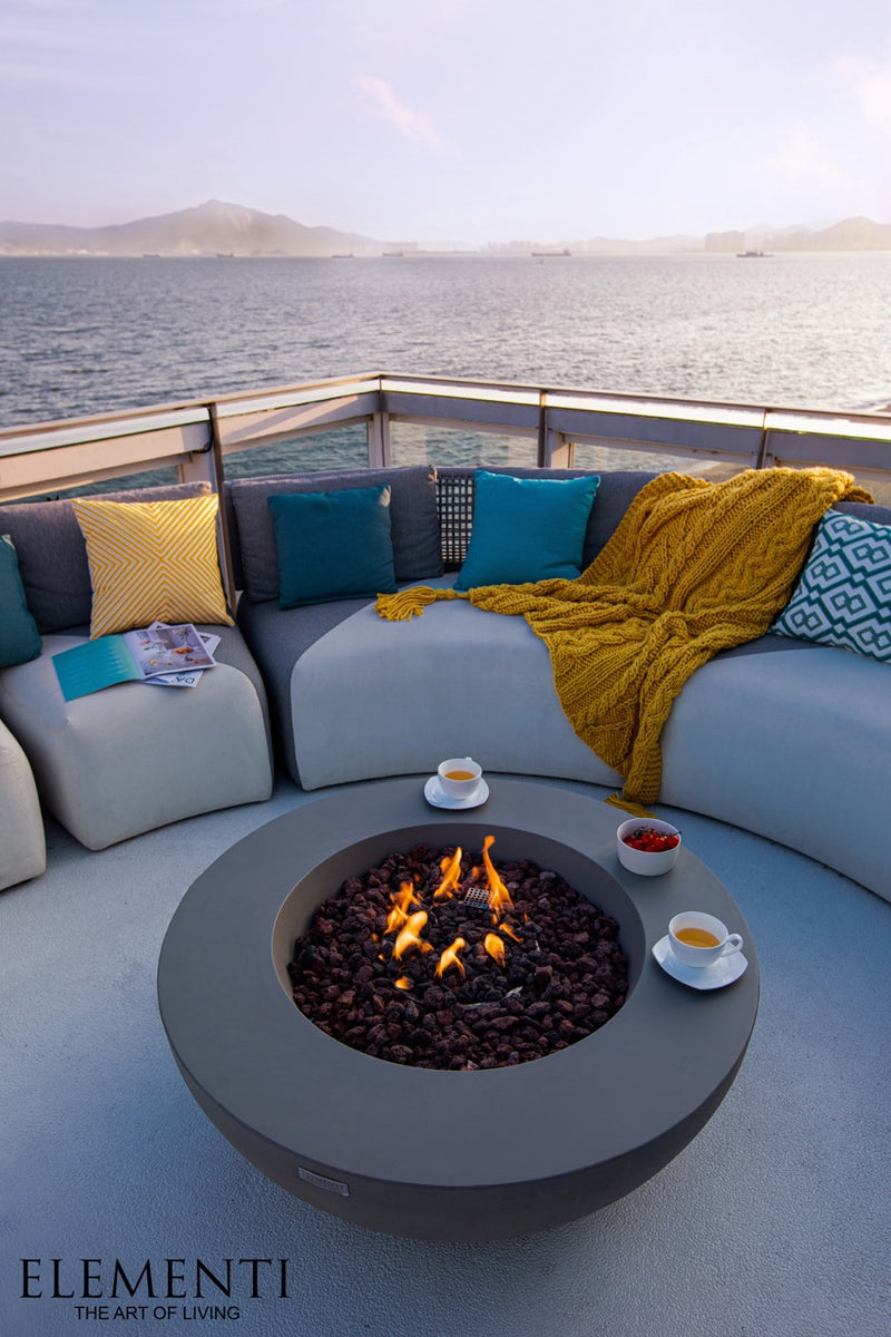 Elementi Lunar Gas Fire Bowl 42" - Multiple Colors Available Fire Bowls Elementi   