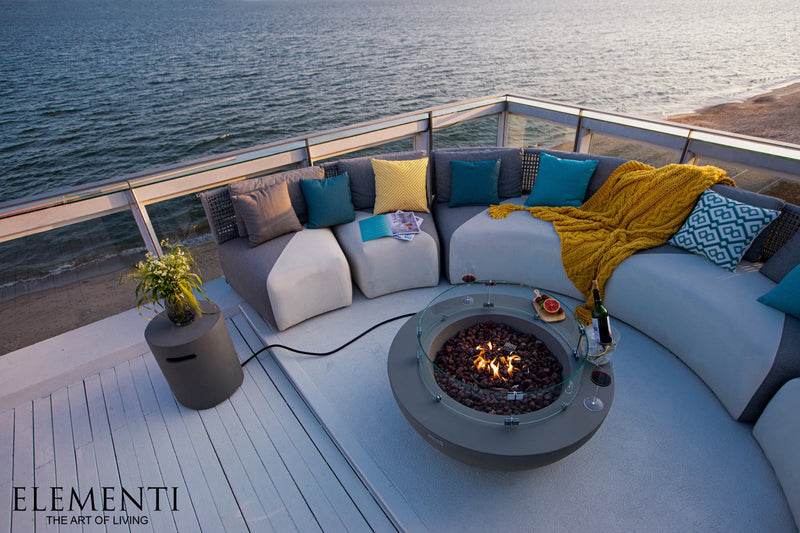 Elementi Lunar Gas Fire Bowl 42" - Multiple Colors Available Fire Bowls Elementi   