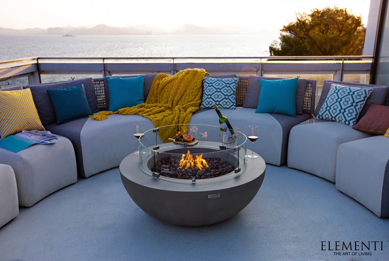 Elementi Lunar Gas Fire Bowl 42" - Multiple Colors Available Fire Bowls Elementi   