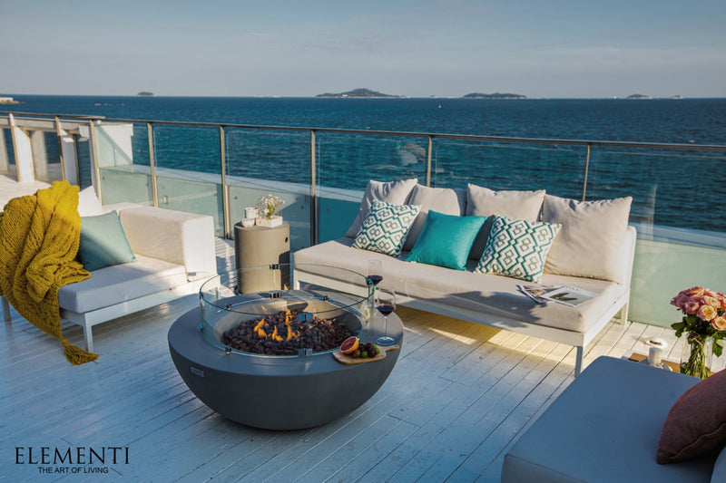 Elementi Lunar Gas Fire Bowl 42" - Multiple Colors Available Fire Bowls Elementi   