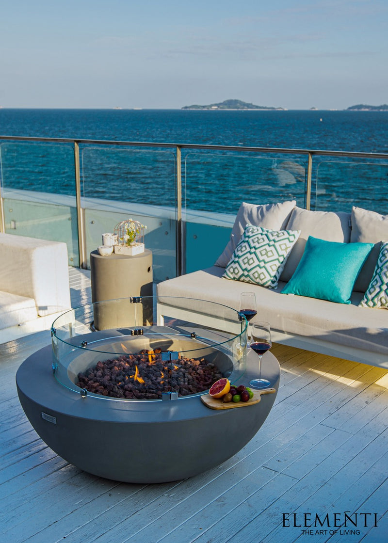 Elementi Lunar Gas Fire Bowl 42" - Multiple Colors Available Fire Bowls Elementi   