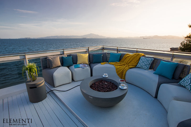 Elementi Lunar Gas Fire Bowl 42" - Multiple Colors Available Fire Bowls Elementi   